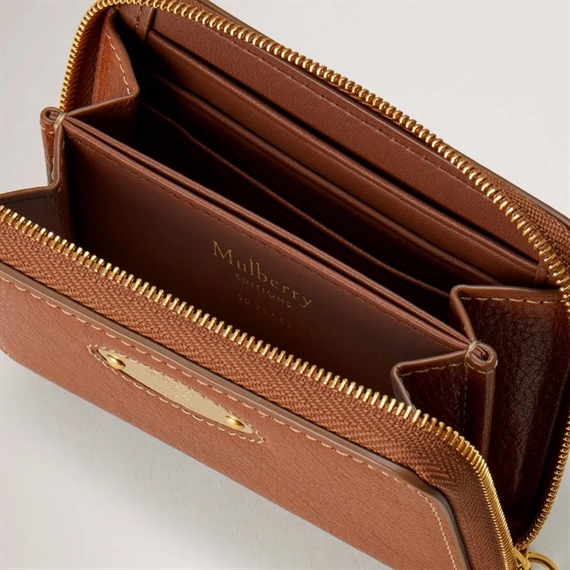 Mulberry Plaque Small Zip Around Purse Oak Legacy NVT 